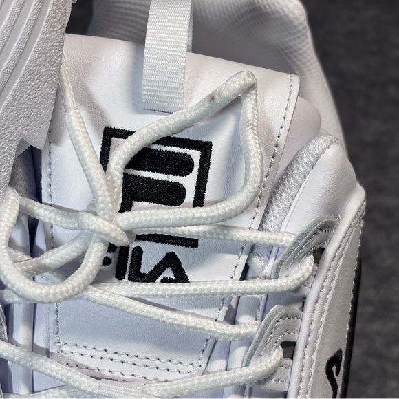 Fila Disruptor II Premium White and Black Sneakers - Picture 10 of 16